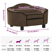 Brown plush dog sofa 67x47x36 cm V1407 Vetonek