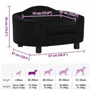 Black plush dog sofa 67x47x36 cm V1414 Vetonek