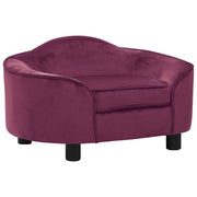 Burgundy plush dog sofa 67x47x36 cm V1445 Vetonek