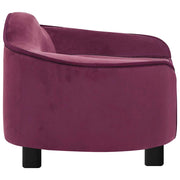 Burgundy plush dog sofa 67x47x36 cm V1445 Vetonek