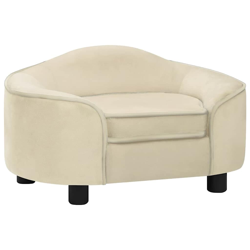 Cream plush dog sofa 67x47x36 cm V1452 Vetonek
