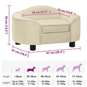 Cream plush dog sofa 67x47x36 cm V1452 Vetonek