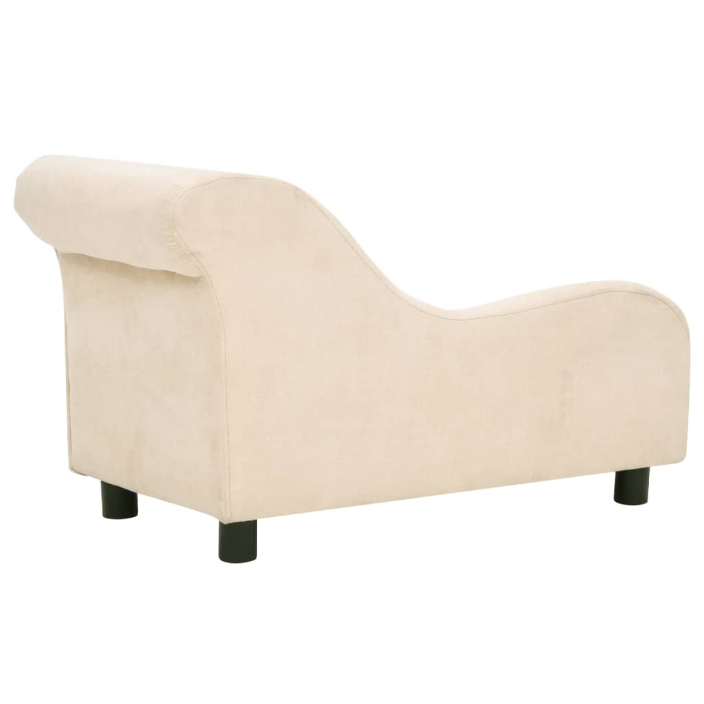 Sofá para perros con almohada crema felpa 83x44x44 cm - Vetonek