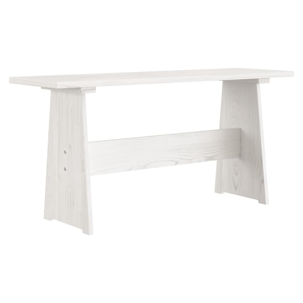 Mesa de comedor con banco REINE madera maciza de pino blanco vidaXL