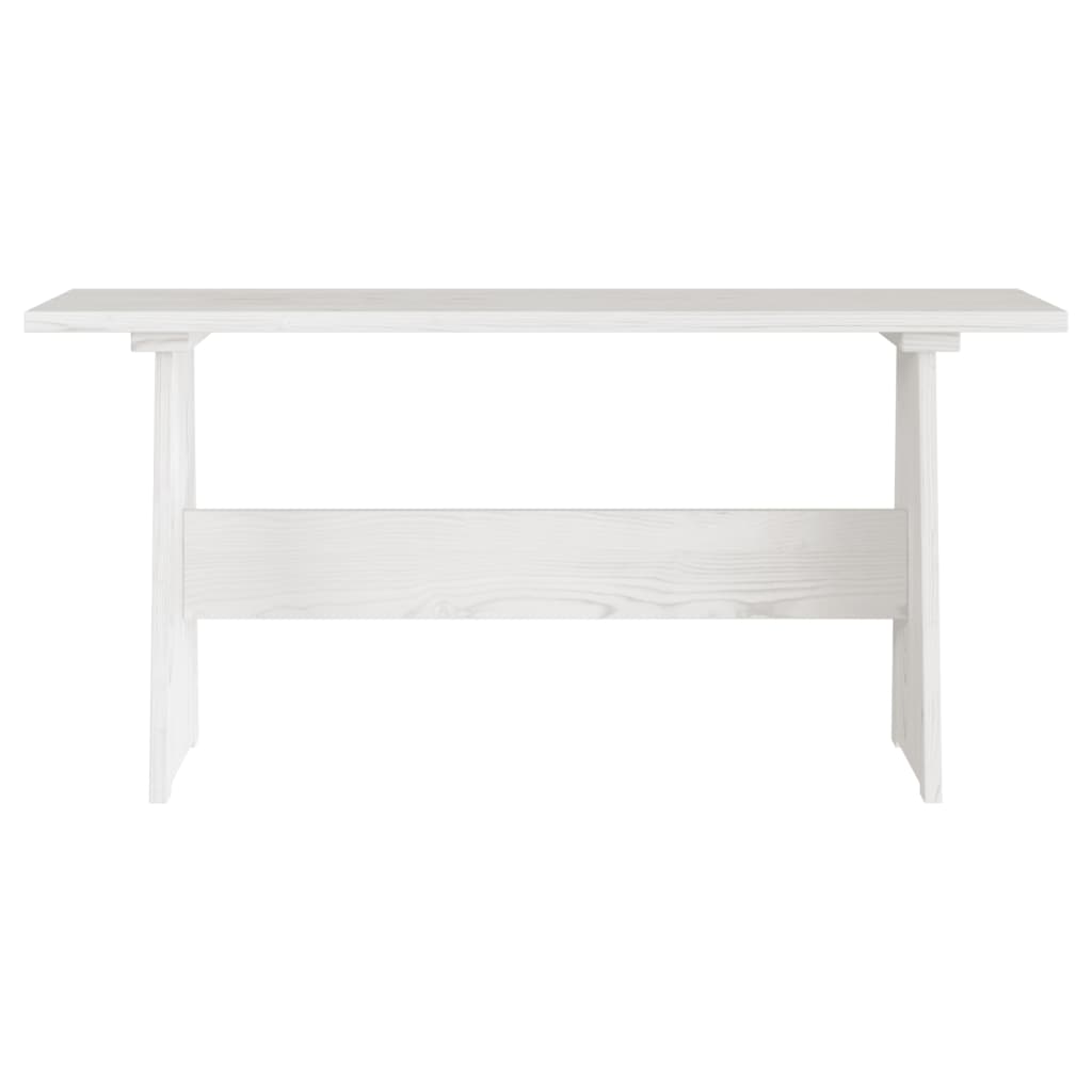 Mesa de comedor con banco REINE madera maciza de pino blanco vidaXL