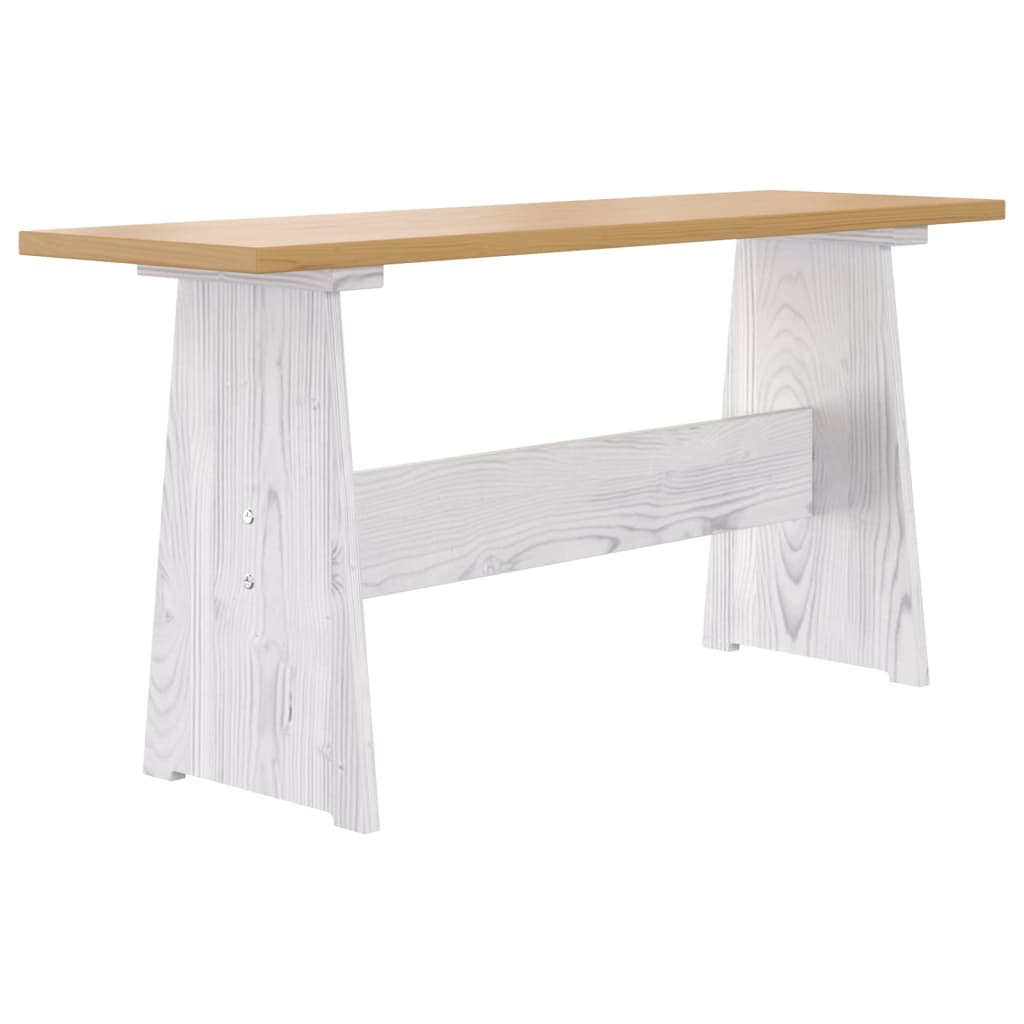 Mesa de comedor con banco REINE madera de pino marrón blanco vidaXL