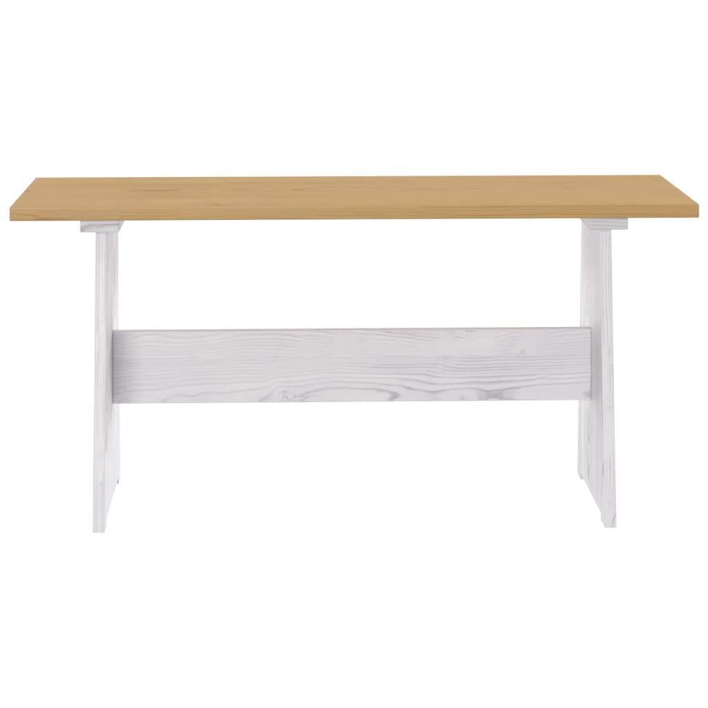 Mesa de comedor con banco REINE madera de pino marrón blanco vidaXL