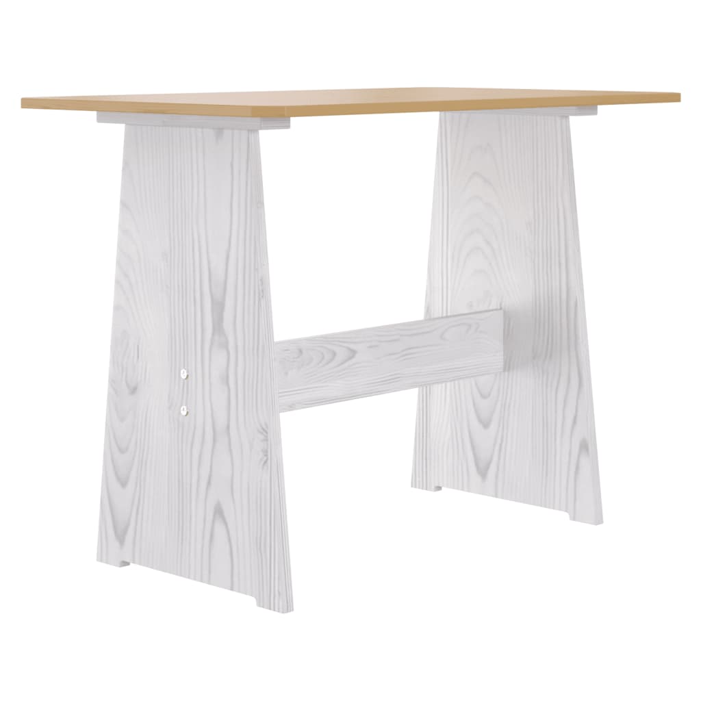 Mesa de comedor con banco REINE madera de pino marrón blanco vidaXL