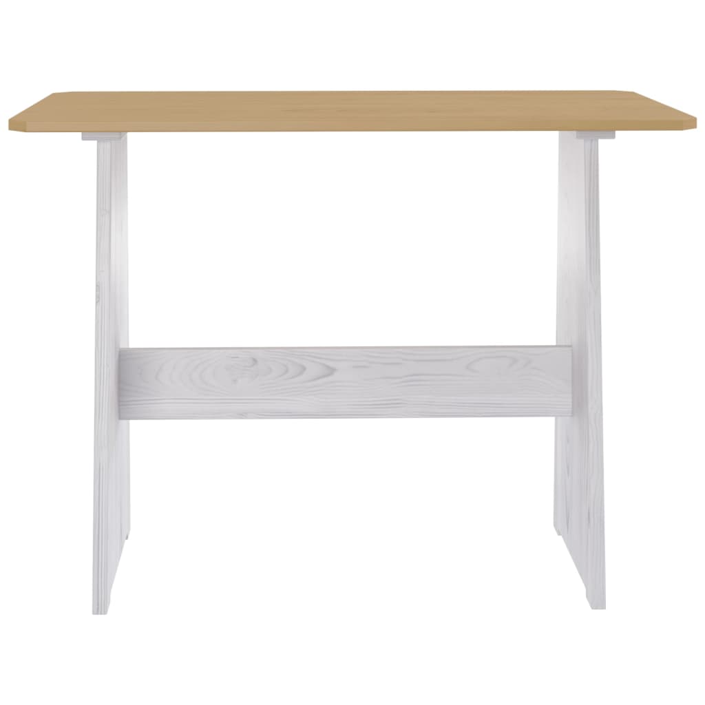 Mesa de comedor con banco REINE madera de pino marrón blanco vidaXL