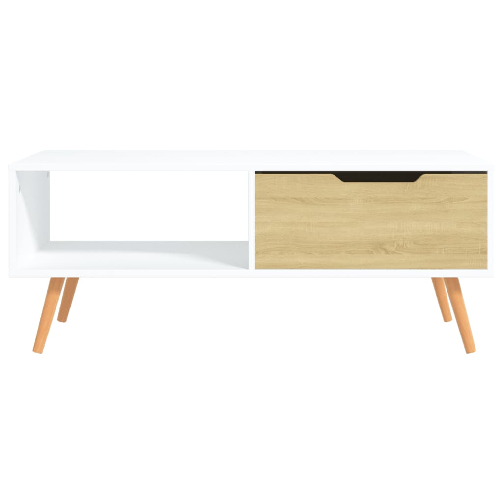 White and Sonoma 100x49,5x43 cm synthesized wooden table synthesized wood