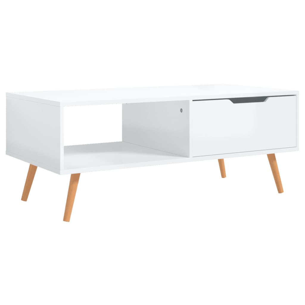 Mesa de centro madera sintetizada Nexus blanco brillo 100x49,5x43 cm vidaXL