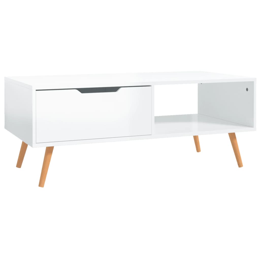 Mesa de centro madera sintetizada Nexus blanco brillo 100x49,5x43 cm vidaXL