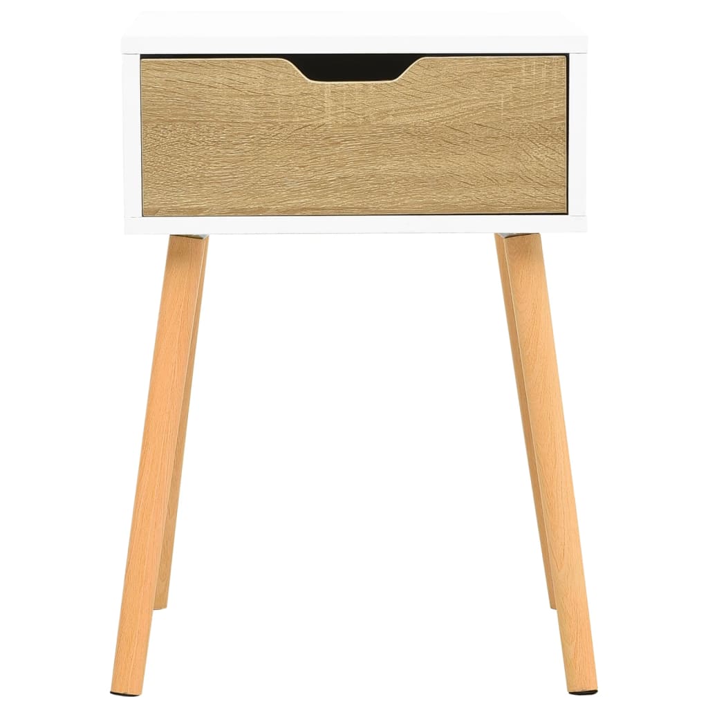 Mesita de noche madera sintetizada Nexus blanco y Sonoma 40x40x56 cm