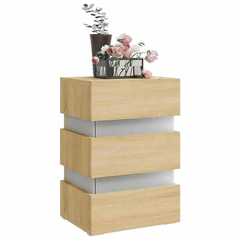 Mesa de noite LED de engenharia LED Wood Sonoma 45x35x67 cm