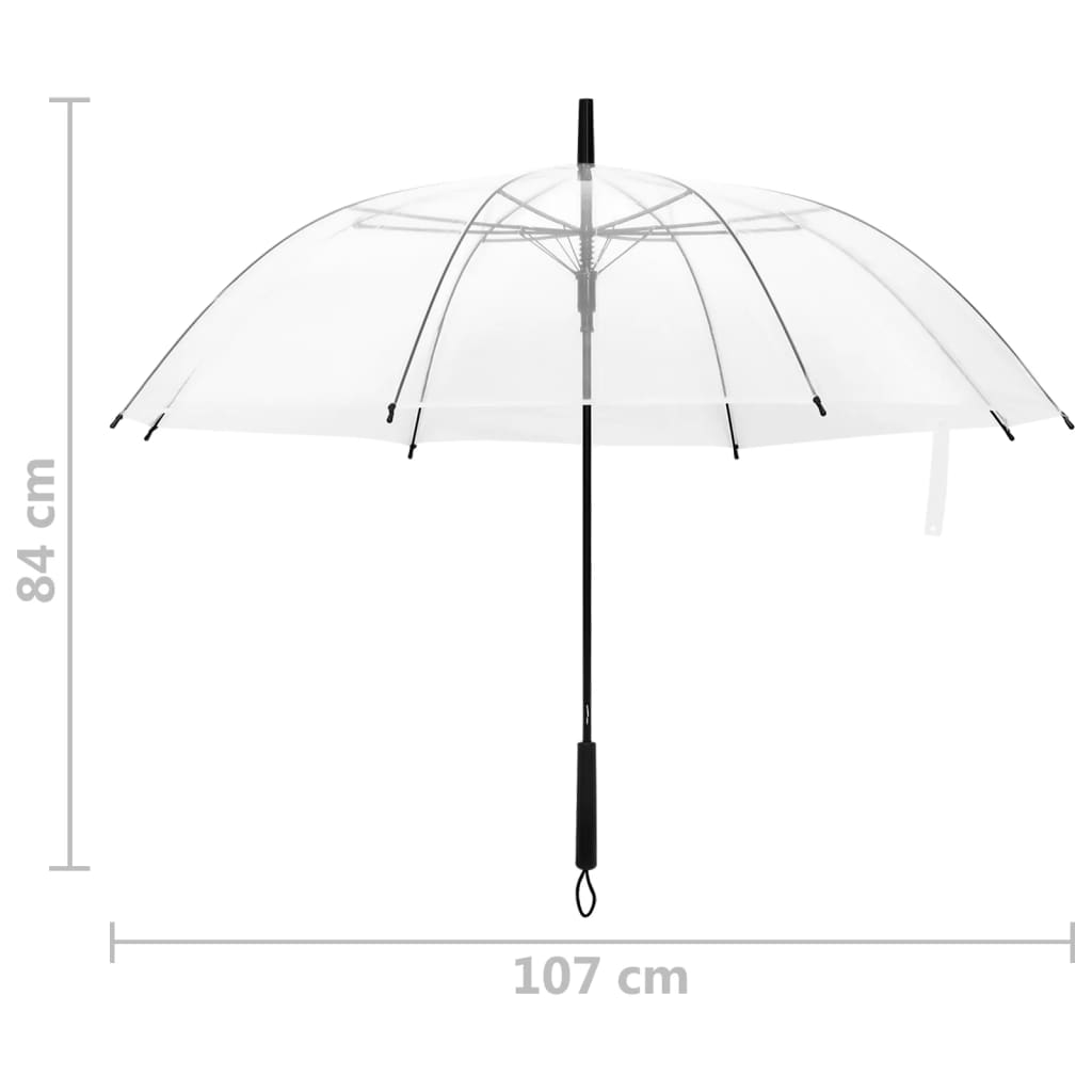 Paraguas transparente 107 cm vidaXL