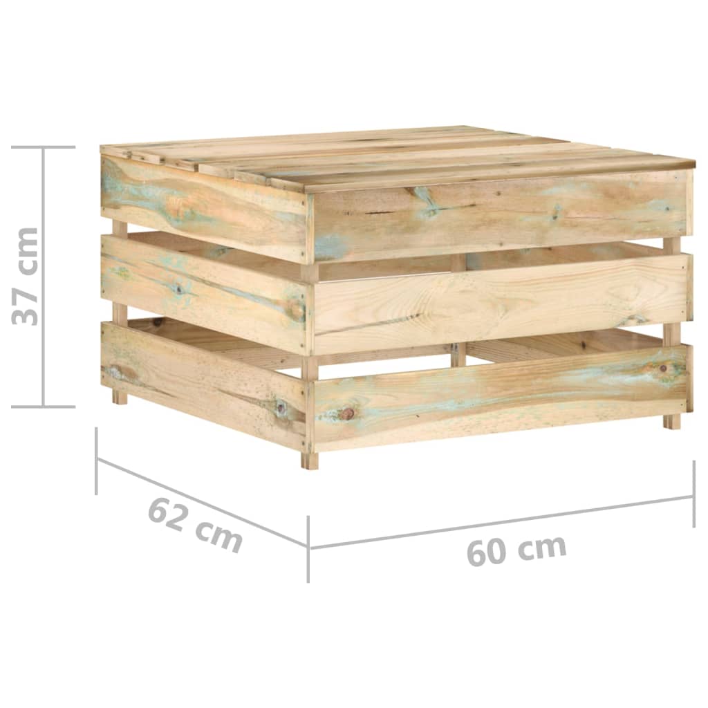 Set di mobili da giardino da 3 pezzi pino in legno verde pino