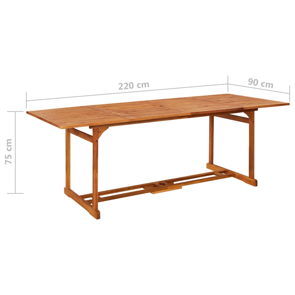 Tavolo da pranzo da giardino 220x90x75 cm Maciza Wood da Acacia