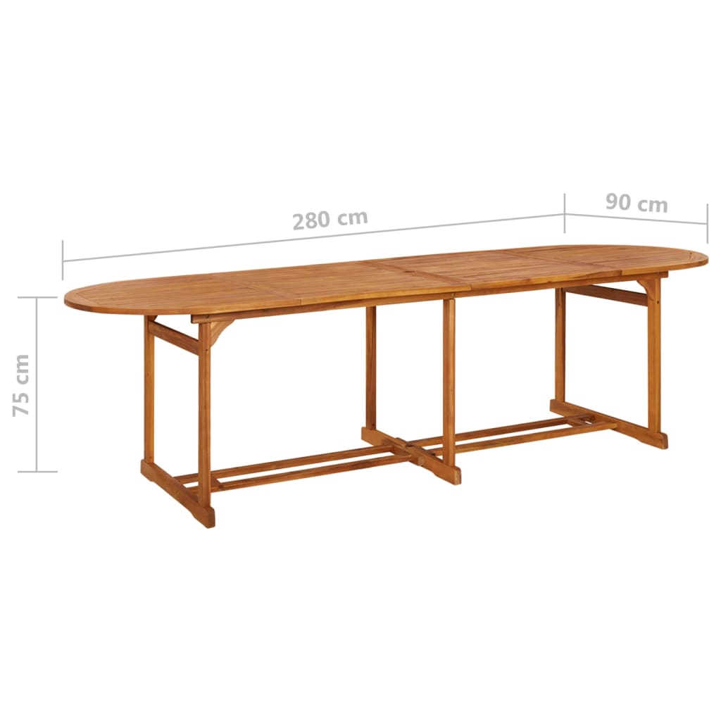 Tavolo da pranzo da giardino 280x90x75 cm Maciza Wood da Acacia