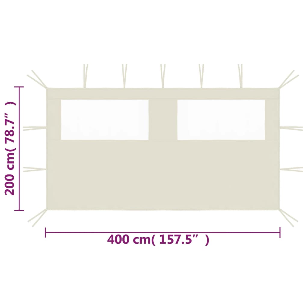 Paret lateral del centre amb finestres de crema 4x2 M