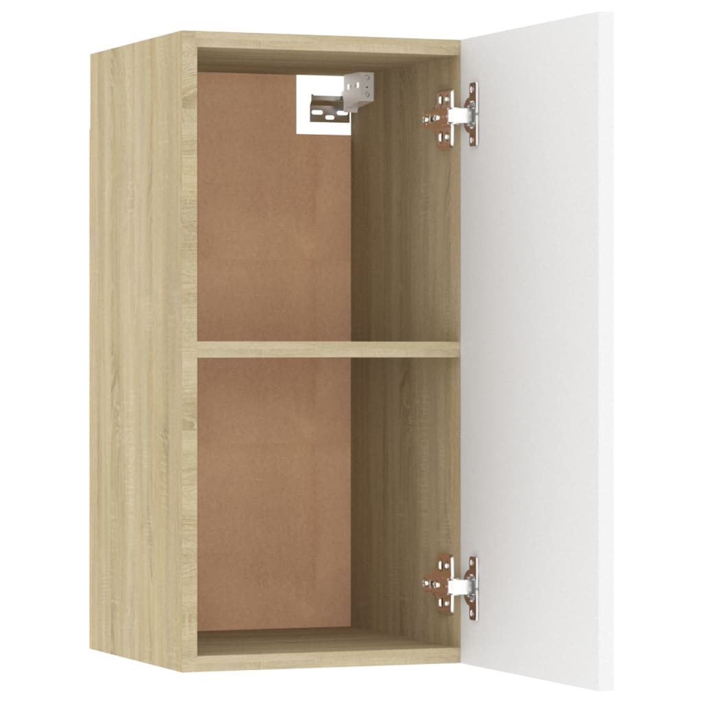 Mueble de TV 2 uds blanco y roble 30,5x30x60 cm vidaXL