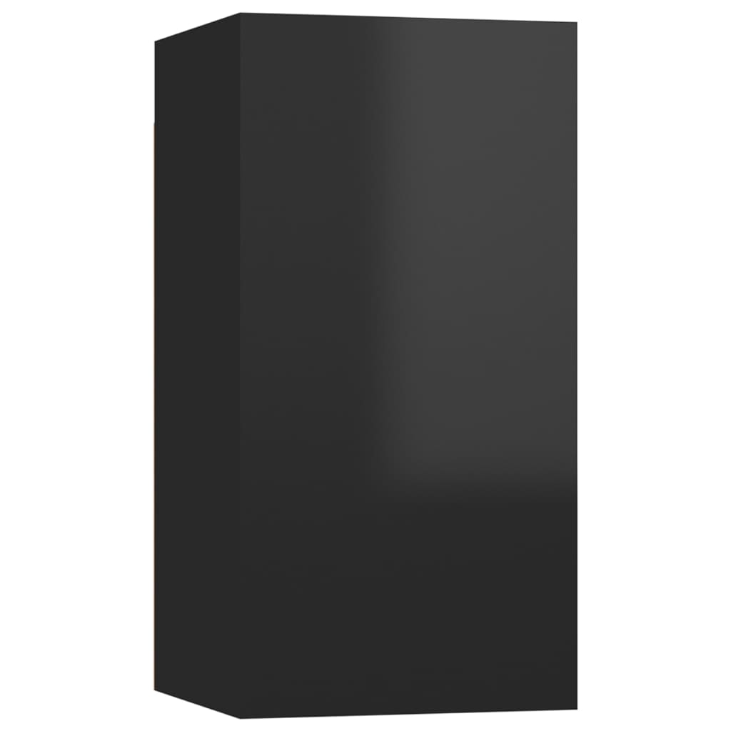 Muebles TV 2 uds madera negro brillo 30,5x30x60cm