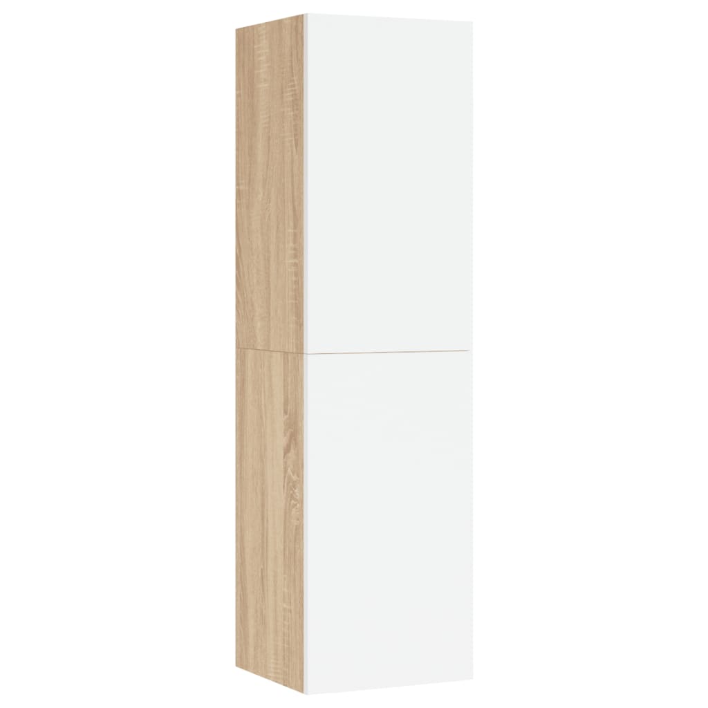 Muebles TV 2 uds blanco roble 30,5x30x110 cm