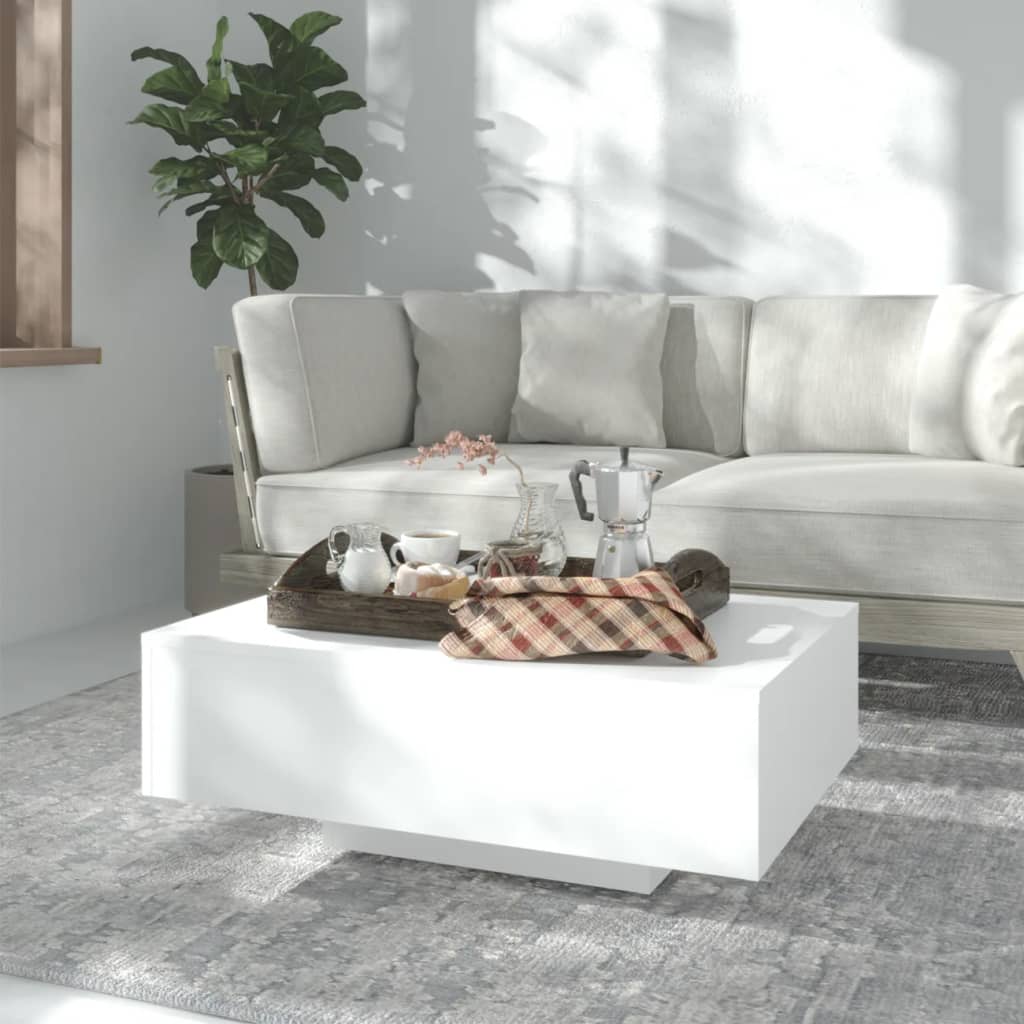 Vetonek Mesa de centro madera contrachapada blanco 85x55x31 cm