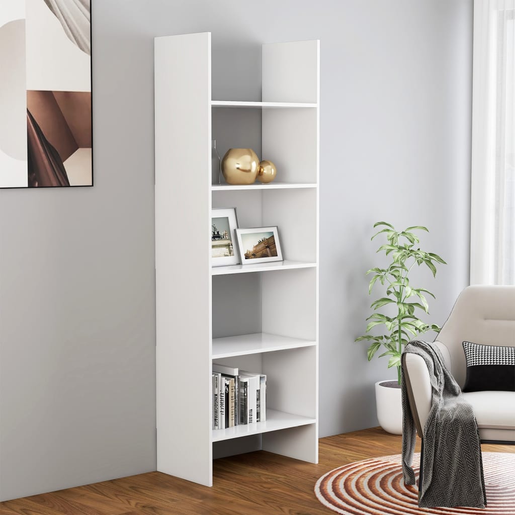 Vetonek Estantería librería madera contrachapada blanco 60x35x180 cm