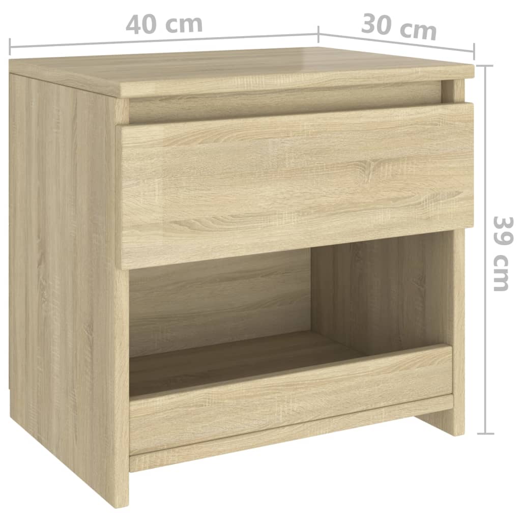 Mesitas de noche 2 uds madera roble 40x30x39 cm vidaXL