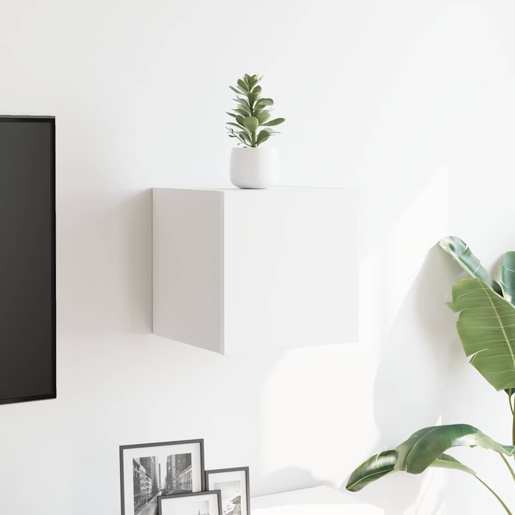 Mueble para TV de pared blanco 30,5x30x30 cm