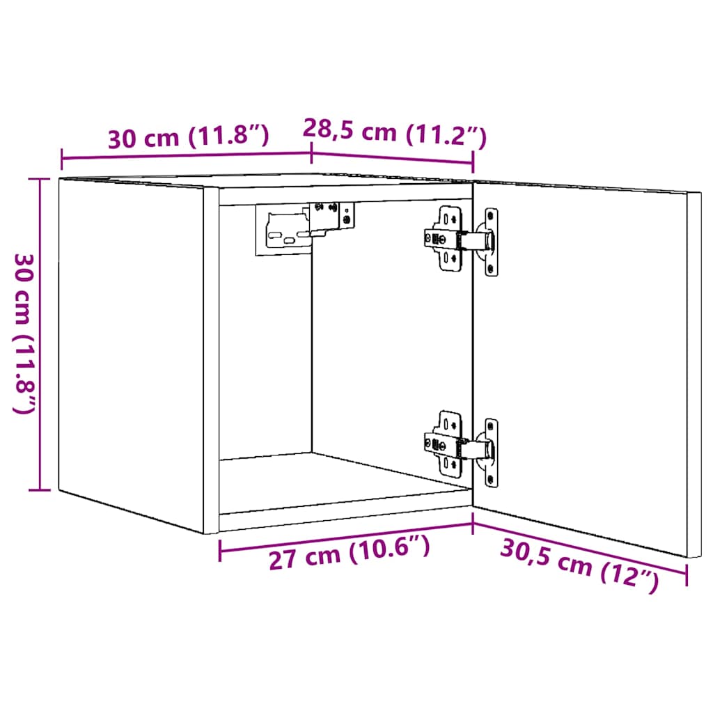 Muebles de pared para TV 2 uds blanco 30,5x30x30 cm vidaXL