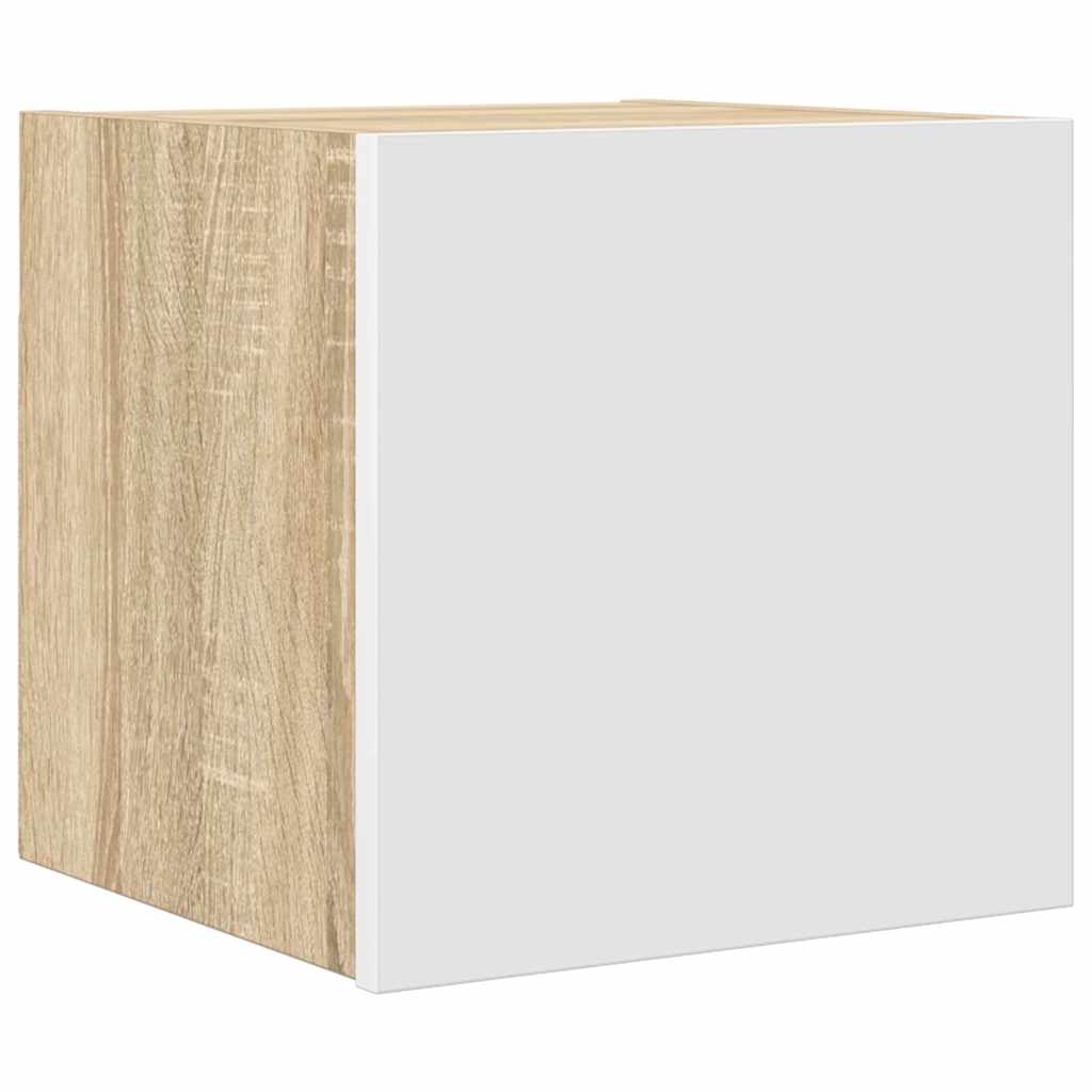 Mueble de salón de pared blanco y roble Sonoma 30,5x30x30 cm vidaXL