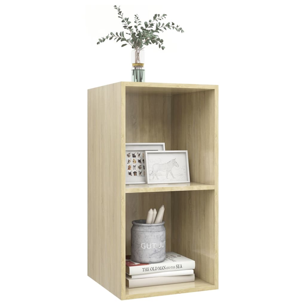 Wall furniture for TV oak wood 37x37x72 cm