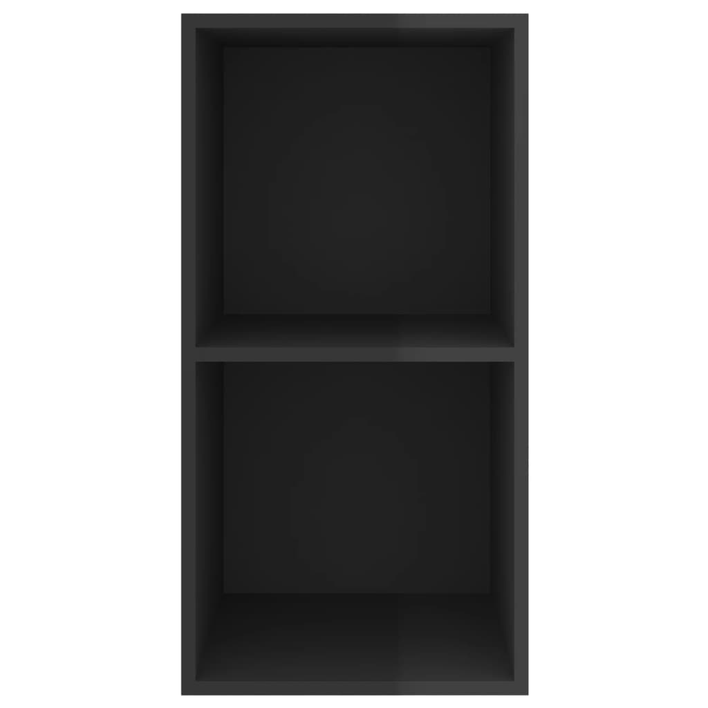 Mueble TV de pared madera negro brillo 37x37x72cm vidaXL