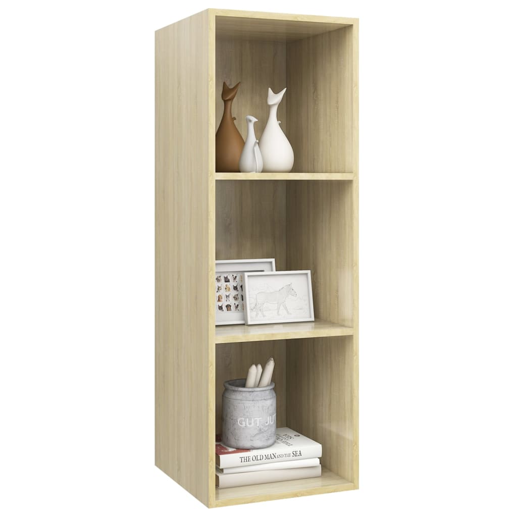 Wall furniture for TV oak wood 37x37x72 cm