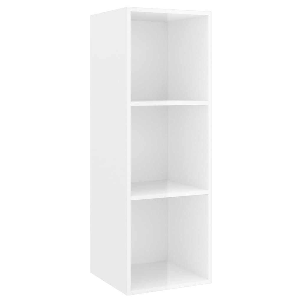 Mueble TV pared madera blanco brillo 37x37x107 cm vidaXL