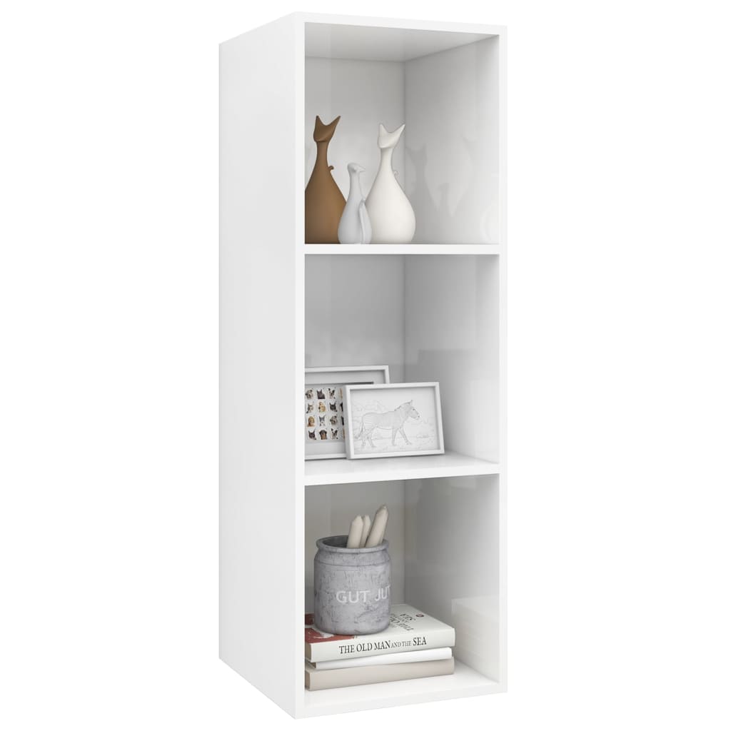 Mueble TV pared madera blanco brillo 37x37x107 cm vidaXL