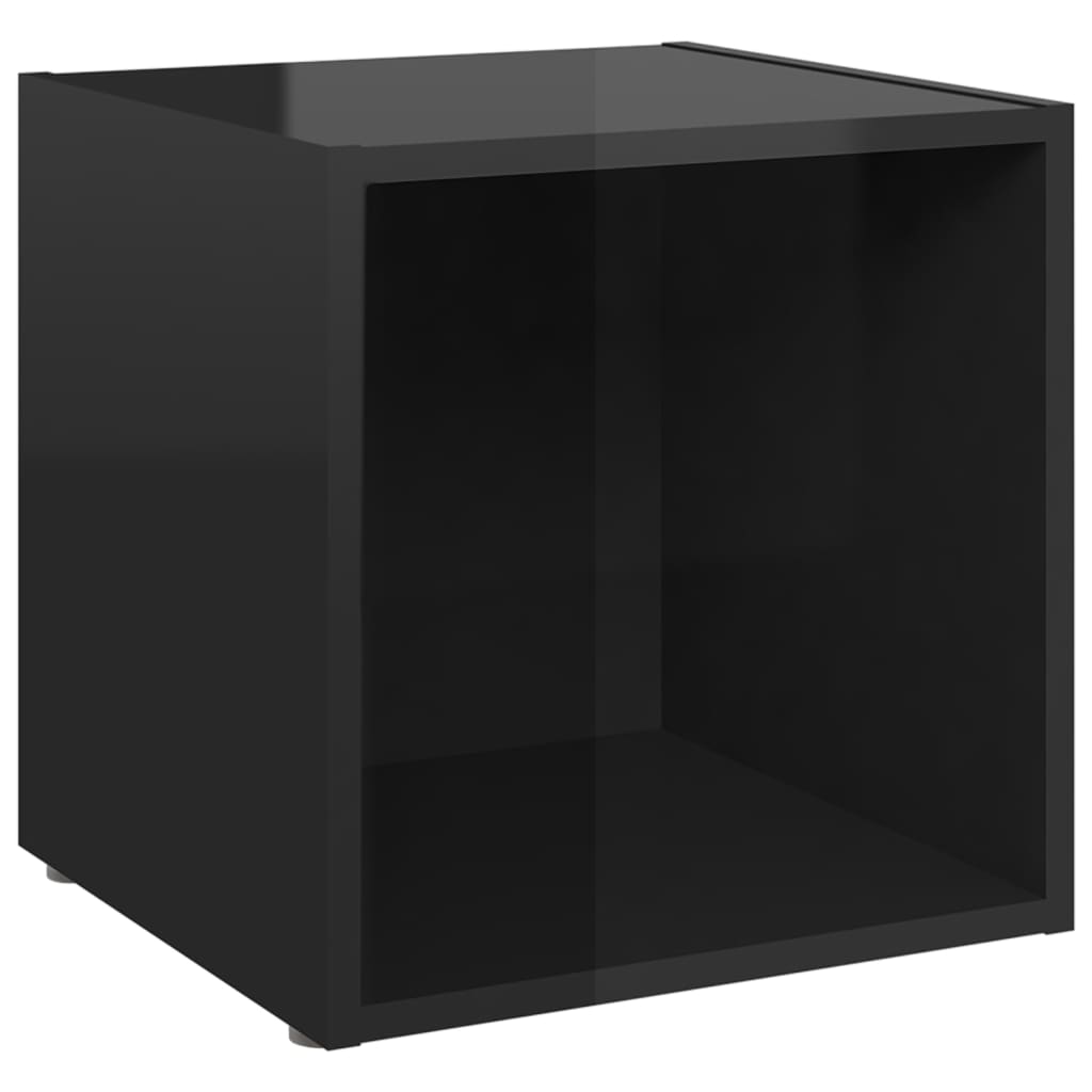 TV furniture black wood shine 37x35x37 cm