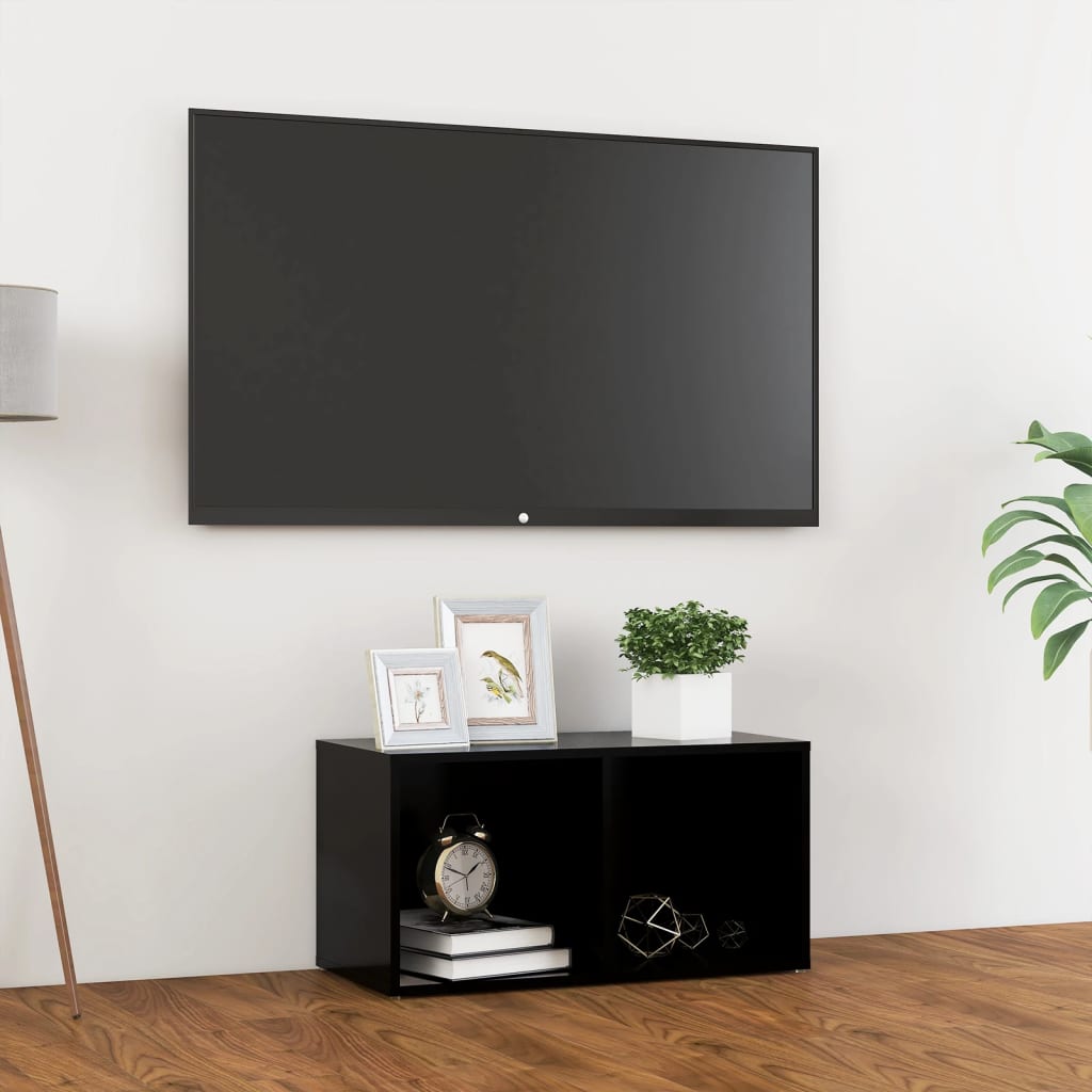 Vetonek Mueble para TV madera contrachapada negro 72x35x36,5 cm