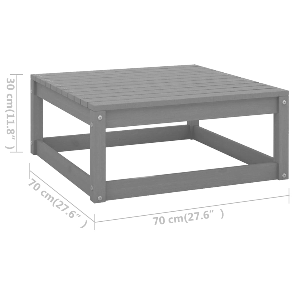 Taburetes de jardín con cojines 2 uds madera maciza pino gris vidaXL