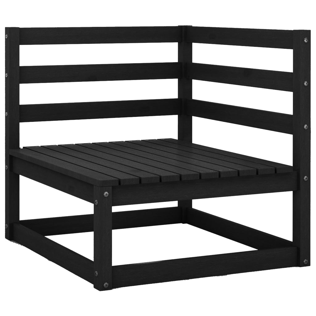 Set de muebles de jardín 2 pzas con cojines madera pino negro vidaXL