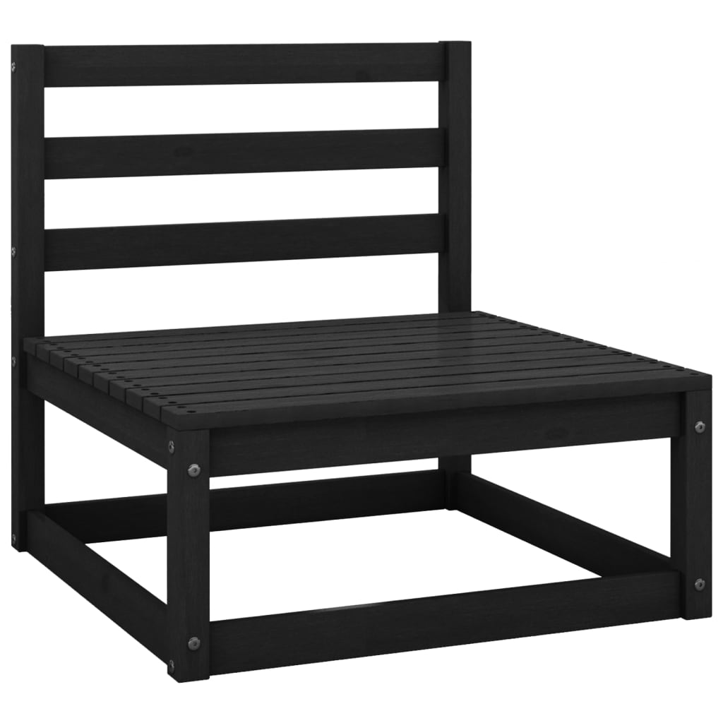 Set de muebles de jardín 2 pzas con cojines madera pino negro vidaXL