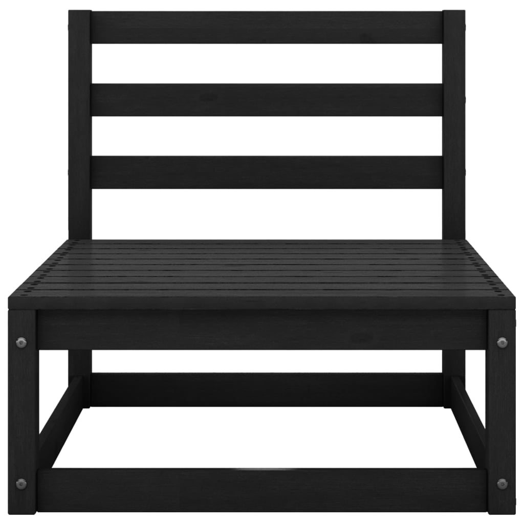 Set de muebles de jardín 2 pzas con cojines madera pino negro vidaXL