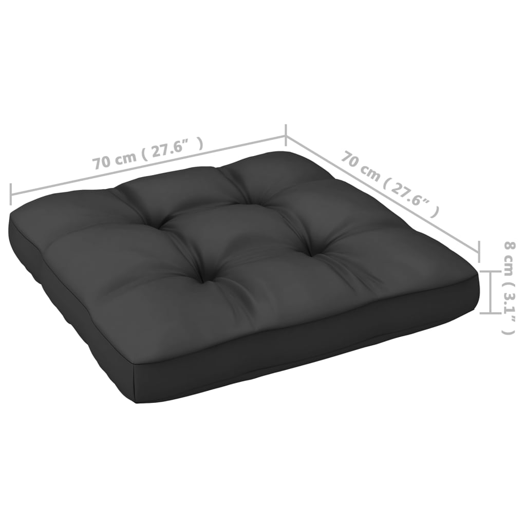 Set de muebles de jardín 2 pzas con cojines madera pino negro vidaXL