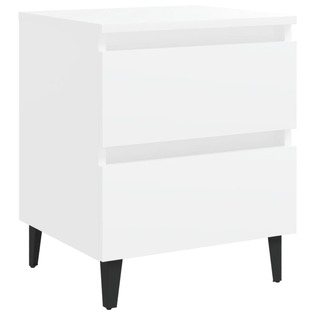 Night tables 2 units white wood 40x35x50 cm