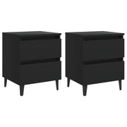 Vetonek Tables de chevet 2 pcs contreplaqué noir 40x35x50 cm