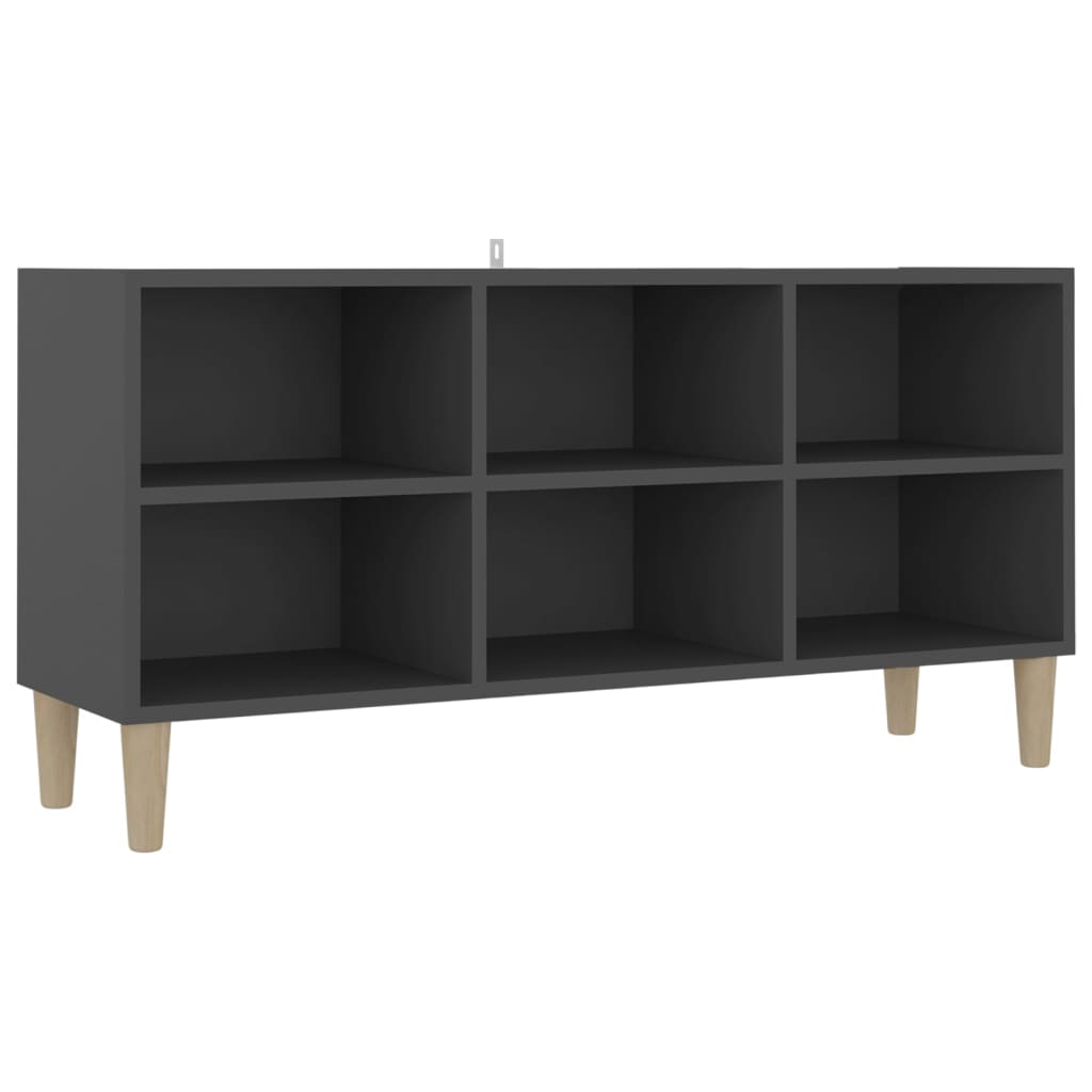 Mueble de TV patas madera maciza gris 103,5x30x50 cm vidaXL