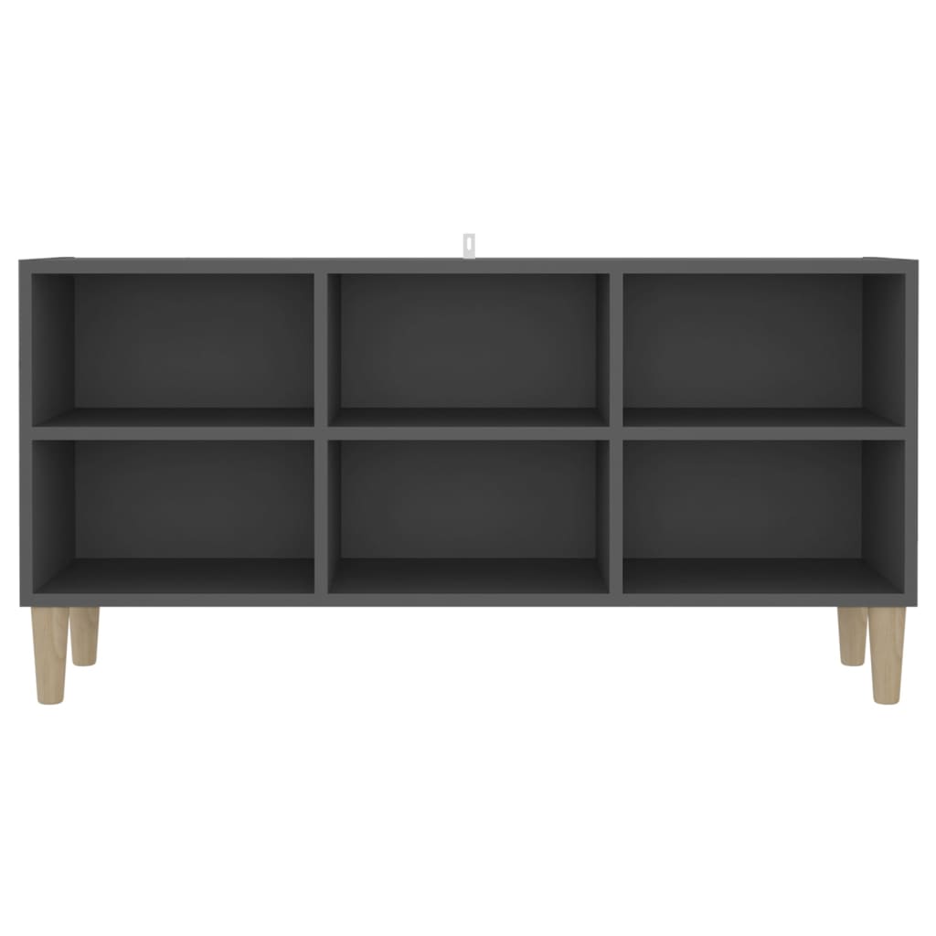 Mueble de TV patas madera maciza gris 103,5x30x50 cm vidaXL