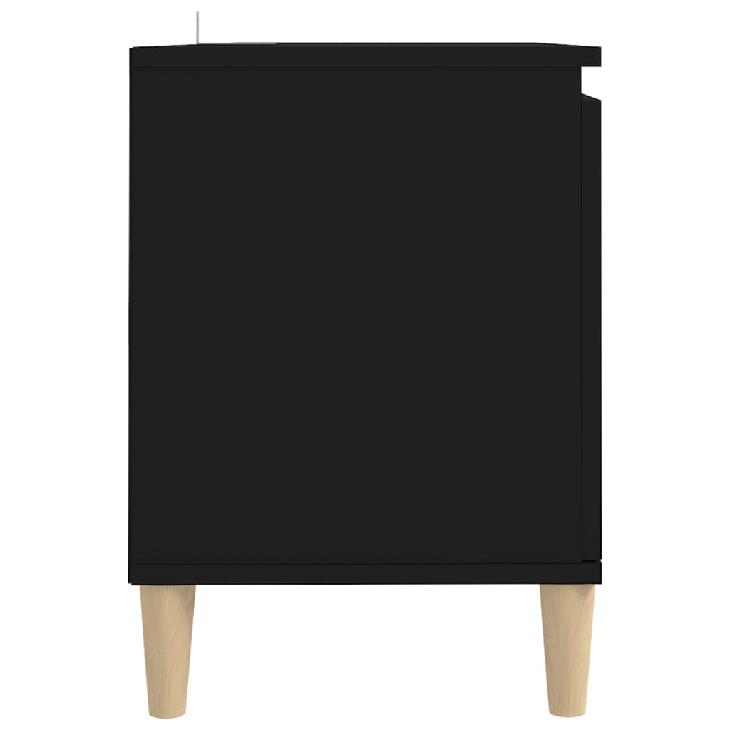 Mueble de TV con patas de madera maciza negro 103,5x35x50 cm vidaXL