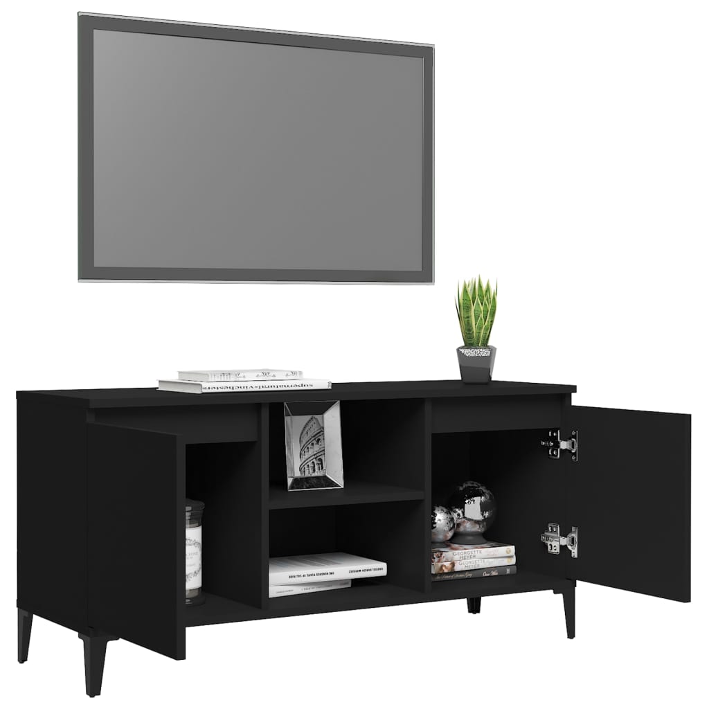 Mueble de TV con patas de metal negro 103,5x35x50 cm vidaXL